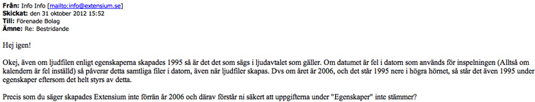 extensium felaktigt avtal
